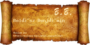 Belász Benjámin névjegykártya